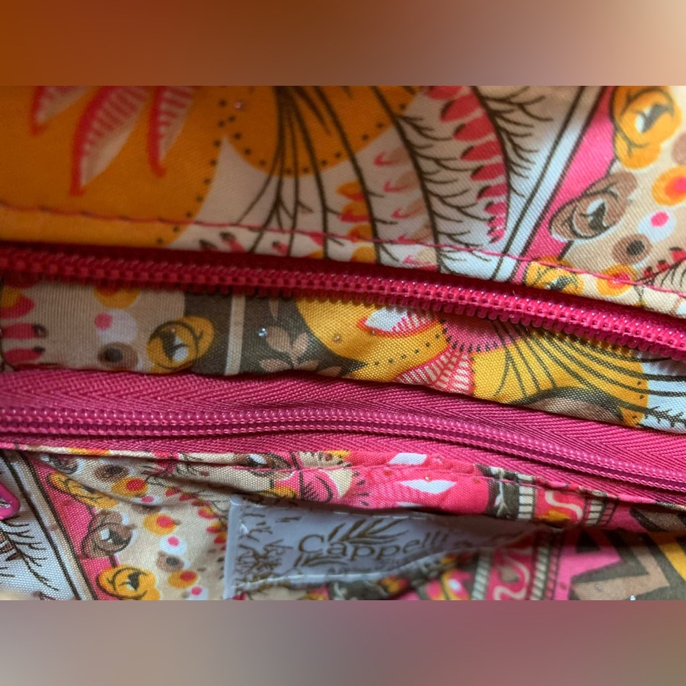 Cappelli Straworld Woven Straw Crossbody Bag with Colorful Fabric Accents - Picture 6 of 11